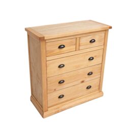 Cabinet Bits Lucca 5 Drawer Chest of Drawers Brass Cup Handle in Light Brown - thumbnail 3