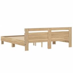 Berkfield Home Bed Frame with LED without Mattress Sonoma Oak 200x200 cm in Light Oak - thumbnail 9