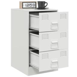 Berkfield Home Stylish Bedside Cabinets 2 pcs White 34.5x39x62 cm Steel - thumbnail 4
