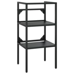 Berkfield Home Bathroom Washbasin Frame with Built-in Basin Black Iron - thumbnail 3