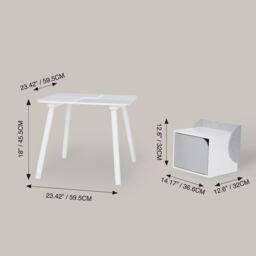 Teamson Kids by Wooden Biscay Table & 2 Chairs with Storage, Gray in Grey - thumbnail 4