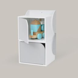Teamson Kids by Wooden Biscay Table & 2 Chairs with Storage, Gray in Grey - thumbnail 6