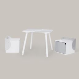Teamson Kids by Wooden Biscay Table & 2 Chairs with Storage, Gray in Grey