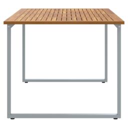 Berkfield Home Outdoor Dining Table Grey 180x90x75 cm Steel&Solid Wood Acacia - Size: 180 x 90 x 75 cm - thumbnail 6