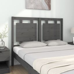 Berkfield Home Bed Headboard Grey 125.5x4x100 cm Solid Pine Wood - thumbnail 3