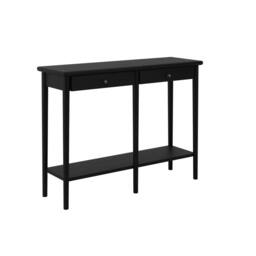 Wyld Haus Newbridge Black Ash Veneer Console Table 2 Drawers Bottom Shelf - thumbnail 2