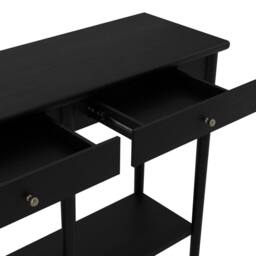 Wyld Haus Newbridge Black Ash Veneer Console Table 2 Drawers Bottom Shelf - thumbnail 6