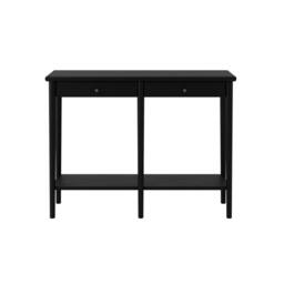 Wyld Haus Newbridge Black Ash Veneer Console Table 2 Drawers Bottom Shelf - thumbnail 4