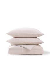 CHRISTY 'Gingham Yarn Dye' Textured Airy Yarn Dye Cotton Duvet Cover Set in Pink - Size: Double - thumbnail 2