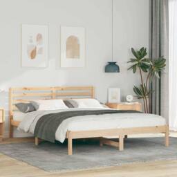 Berkfield Home Elegant with Headboard Brown 150 x 200 cm Solid pine wood in Natural - thumbnail 2