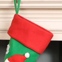 Dibor Set of 2 Red Santa Hanging Legs Christmas Gift Bag Christmas Stockings in Green - Size: 2 Pack - thumbnail 4