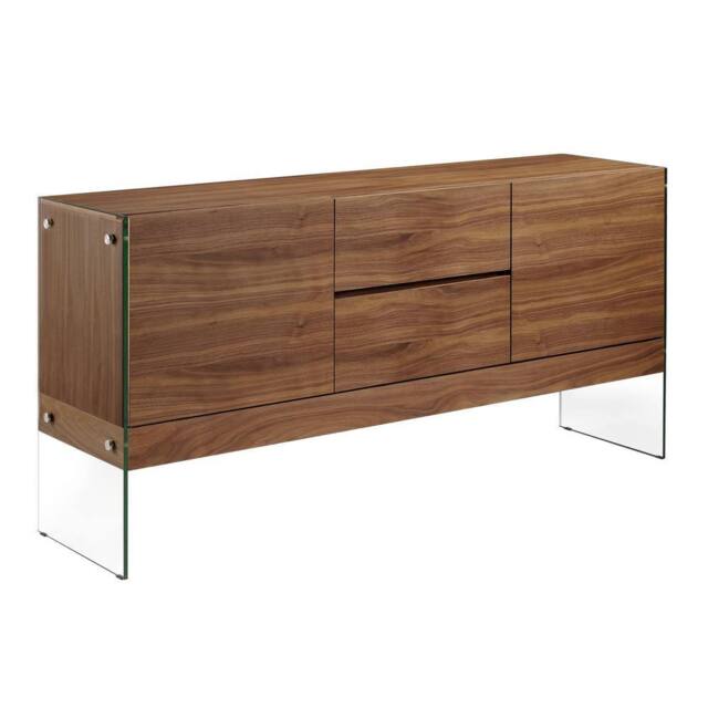 Angel Cerda Walnut Sideboard, Tempered Glass Legs, 180 x 45 x 85 cm in Brown - image 1