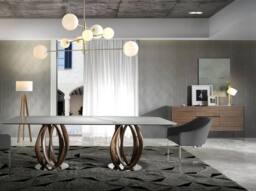 Angel Cerda Walnut Sideboard, Tempered Glass Legs, 180 x 45 x 85 cm in Brown - thumbnail 6