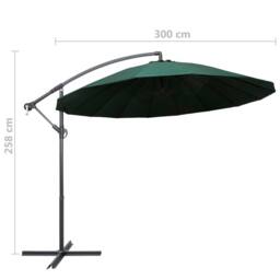 Berkfield Home Hanging Parasol Green 3 m Aluminium Pole - thumbnail 9
