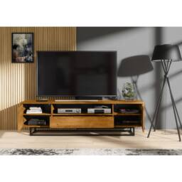 Creative Furniture Rift Loft TV Unit 200cm - Dark Oak in Brown - thumbnail 3