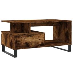 Berkfield Home Modern Coffee Table Smoked Oak 90x49x45 cm Engineered Wood in Brown - Size: 90 x 49 x 45 cm - thumbnail 8