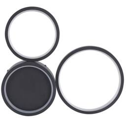 Wyld and Coco Round 3-Shade Ceiling Light Black Steel with Integrated LED - thumbnail 6