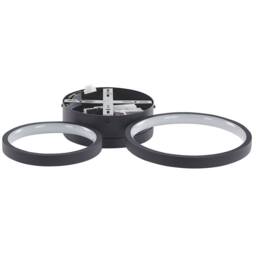 Wyld and Coco Round 3-Shade Ceiling Light Black Steel with Integrated LED - thumbnail 4