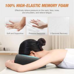 Nordara Memory Foam Face Down Pillow Ergonomic Desk Nap Massage Headrest in Dark Grey - thumbnail 4