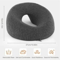 Nordara Memory Foam Face Down Pillow Ergonomic Desk Nap Massage Headrest in Dark Grey - thumbnail 2