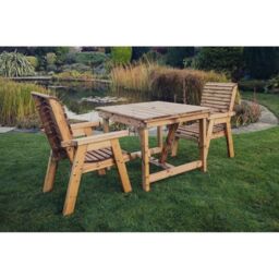 Churnet Valley Garden Furniture Ltd Valley 2 Seat Bistro Set - Min Assembly Required - Set of Cushions Inc in Brown - thumbnail 2