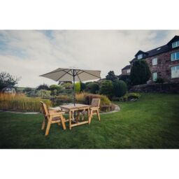 Churnet Valley Garden Furniture Ltd Valley 2 Seat Bistro Set - Min Assembly Required - Set of Cushions Inc in Brown - thumbnail 4