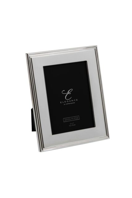 "ELEGANCE Silver Plated Rib Edge Frame Gift Boxed 5"" x 7""" - image 1