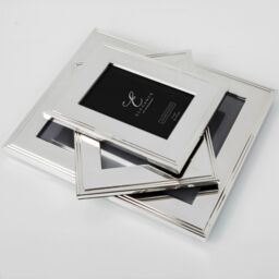 "ELEGANCE Silver Plated Rib Edge Frame Gift Boxed 5"" x 7""" - thumbnail 5