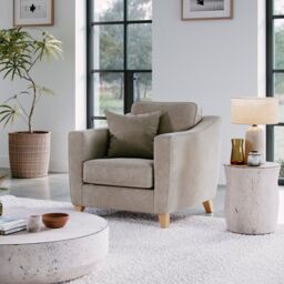 The Great Sofa Company Jackson Chenille Fabric Armchair in Stone - thumbnail 1