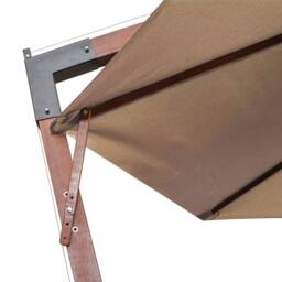 Berkfield Home Hanging Parasol with Pole Taupe 3.5x2.9 m Solid Fir Wood in Beige - thumbnail 6
