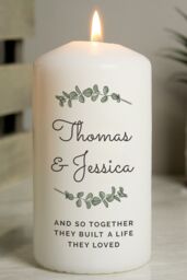 Personalised Memento Company Women's Personalised Botanical Pillar Candle in Off-White - thumbnail 4