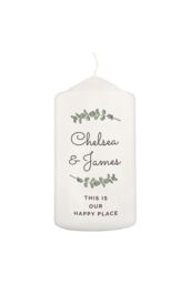 Personalised Memento Company Women's Personalised Botanical Pillar Candle in Off-White - thumbnail 1