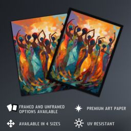 Artery8 Wall Art Print Abstract Africa Dance African Dancing Painting Rhythm Body Energy Theatre Arts Artwork Art Framed - Size: A4 - thumbnail 2