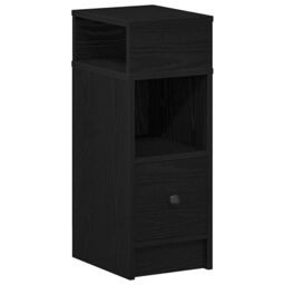 Berkfield Home Bedside Cabinet with Drawer Black 25x31x66 cm - Size: 25 x 31 x 66 cm - thumbnail 2
