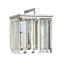 Loops Wall Light Cut Glass Crystals Opal Highly Polished Nickel LED E27 60W in Metallics - thumbnail 2