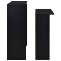 Berkfield Home Bar Table with 2 Table Tops Black 130x40x120 cm - Size: 130 x 40 x 120 cm - thumbnail 6