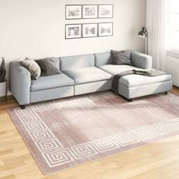 Berkfield Home Rug Washable 190x300 cm Beige Anti Slip - Size: 100 cm diameter - thumbnail 2