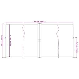Berkfield Home Retractable Side Awning Blue 220x600 cm - thumbnail 9