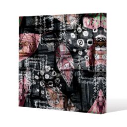 Benjamin Tate Design Boho pattern with feathers (Canvas Print) / 114 x 114 x 4cm in Natural - Size: 114 x 114 x 4 cm - thumbnail 1