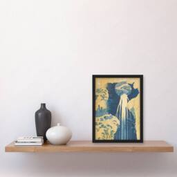 Artery8 Katsushika Hokusai Framed Wall Art Print The Amida Waterfall in Blue - Size: A4 - thumbnail 2