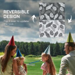OUTSUNNY Reversible Waterproof Outdoor Rug W/ Carry Bag in Grey - Size: 180 cm x 270 cm - thumbnail 4