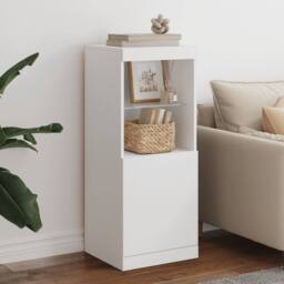Berkfield Home Sideboard with LED Lights White 41x37x100 cm - Size: 41 x 37 x 100 cm - thumbnail 2