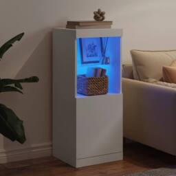 Berkfield Home Sideboard with LED Lights White 41x37x100 cm - Size: 41 x 37 x 100 cm - thumbnail 3