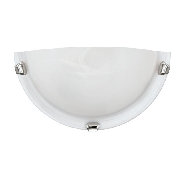 Loops Wall Light Colour Chrome Plated Shade White Glass Alabaster Bulb E27 1x60W - image 1