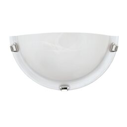 Loops Wall Light Colour Chrome Plated Shade White Glass Alabaster Bulb E27 1x60W