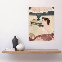 "Artery8 The Lamp Woman With Fan Painting Cassatt Vintage Wall Art Print Poster - Size: W12"" x H16""" - thumbnail 4