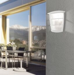 Loops 2 PACK IP44 Outdoor Wall Light White & Glass Lantern 1x 60W E27 Porch Lamp - thumbnail 4