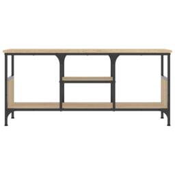 Berkfield Home TV Cabinet Sonoma Oak 100x35x45 cm Engineered Wood&Iron in Light Tan - Size: 100 x 35 x 45 cm - thumbnail 4