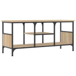 Berkfield Home TV Cabinet Sonoma Oak 100x35x45 cm Engineered Wood&Iron in Light Tan - Size: 100 x 35 x 45 cm - thumbnail 3