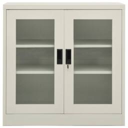 Berkfield Home Office Cabinet Light Grey 90x40x90 cm Steel - Size: 90 x 40 x 90 cm - thumbnail 1